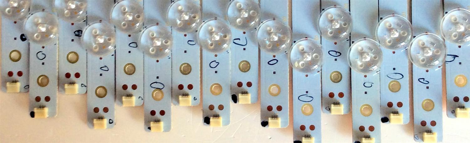 KIT DE LED'S PARA TV RCA (14 PIEZAS) / NUMERO DE PARTE D75030801AM-S / JJ-0667-D75030801AM-S 200320 / E486558 / TV23010301 / M196A3W47H2 / 200413JA4 / PANEL HV750QUBN9D / MODELO RNSMU7536 - Imagen 3