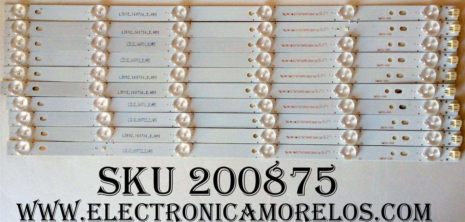 KIT DE LED PARA TV / PROSCAN SMD50-10X6 / E177671B/PEC DGV0-3A / MODELO PLDED5069	