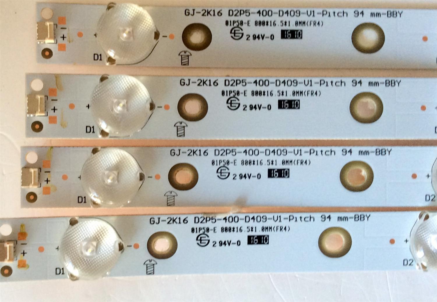 KIT DE LED PARA TV / INSIGNIA GJ-2K16 D2P5-400-D409-V1-PITCH / 210BZ09D04353F03D / 01P50-E / EBLBCTX3F600 / MODELO NS-40D510NA14 / PANEL TPT400LA-HN02.S REV:S801B	 - Imagen 2