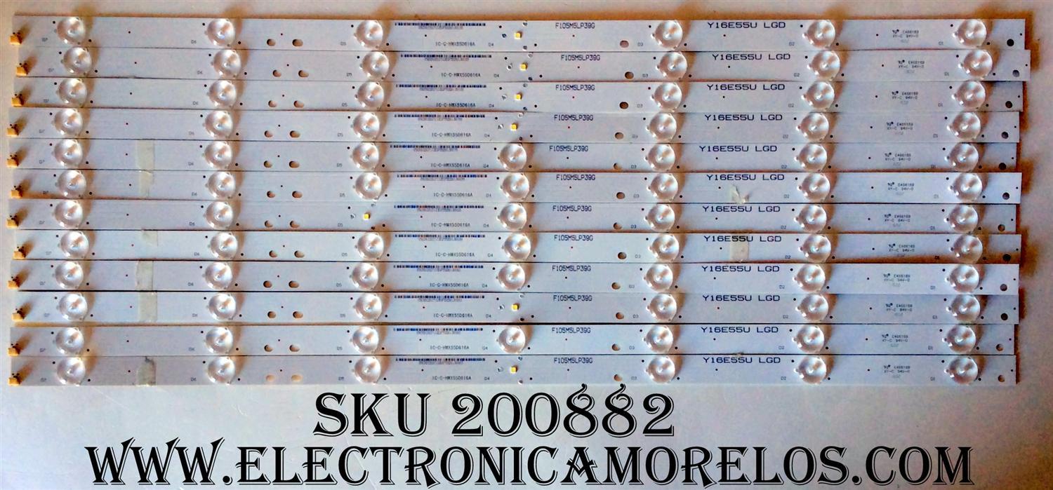 KIT DE LED PARA TV / VIZIO IC-C-HWX55D616A / 05638022021 / Y16E55U / F105M5LP39G / MODELO E55U-D2 LWZJTYAS / PANEL LC550EQY(SH)(M1) / T550QVN04.0