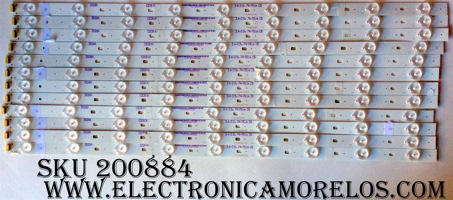 KIT DE LED´S PARA TV (12 PIEZAS) / RCA C-KJAB55D508 / X-2137-025-DF / PANEL T550HVN01.8 / MODELO LED55G55R120Q 