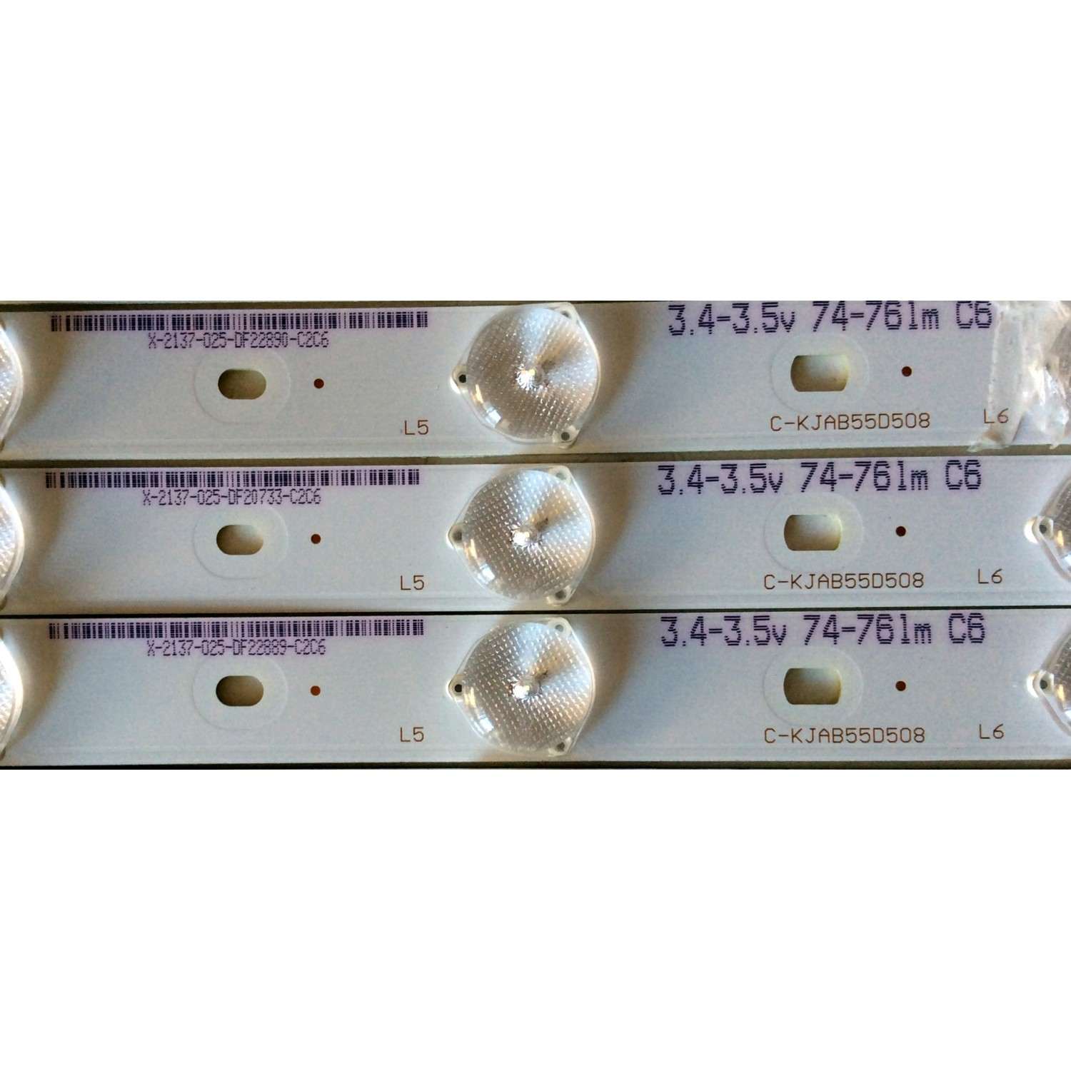 KIT DE LED´S PARA TV (12 PIEZAS) / RCA C-KJAB55D508 / X-2137-025-DF / PANEL T550HVN01.8 / MODELO LED55G55R120Q  - Imagen 2