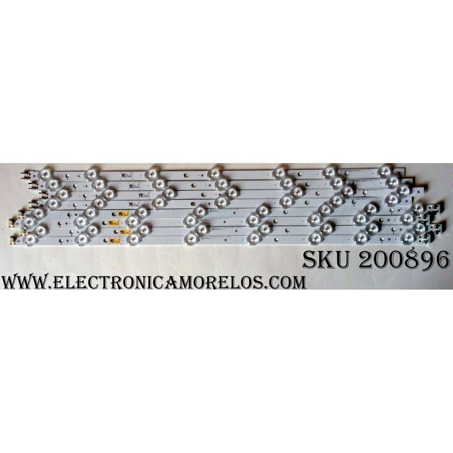 KIT DE LEDS PARA TV TCL (( INCOMPLETO 14 PIEZAS, ORIGINALMENTE CONSTA DE 16 PIEZAS ))/  NUMERO DE PARTE 4C-LB55C8-HR0 / 210412/00904/00WY6/M80DQ8D / 210414 /  / 4C-LB55C8-HR08F / 4C-LB55C8-HR06F / PANEL LVU550NDHL CD9W08 / MODELO  55R635