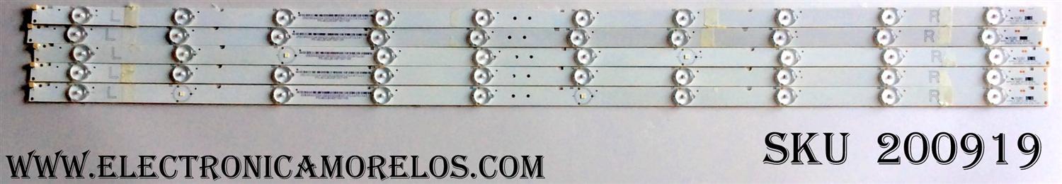 KIT DE LED PARA TV / VIZIO 20150704-Y16 E43 (5 PZAS.) / 056380220341G / MODELO E43-D2 LWZ2UMAS / PANEL T430HVND1.2	