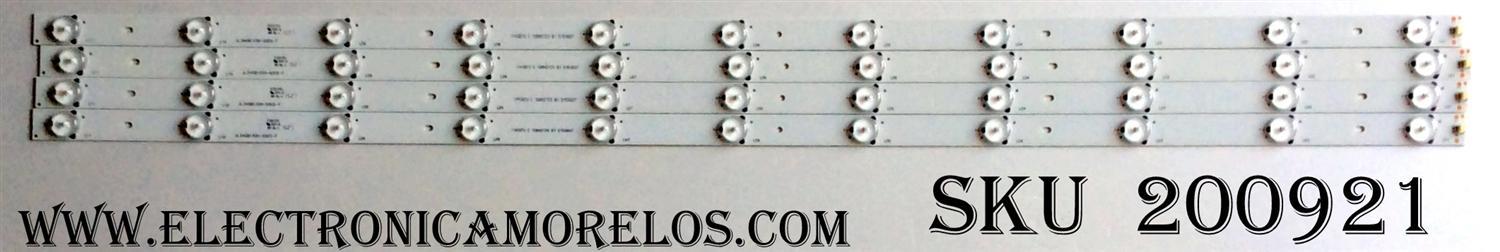 KIT DE LED´S PARA TV (4 PIEZAS) / HISENSE 1143870 / JL.D40B1330-03CS-F / 12BH2133 / PANEL JHD400GF-E32(008)\S30\FM\ROH 187959 / MODELOS 40H3F / 40H3E