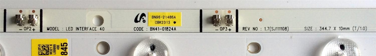 KIT DE LED'S PARA TV SAMSUNG ((10 PIEZAS)) / NUMERO DE PARTE BN96-21477A / BN96-21478A / BN96-21477A / BN96-21478A / 40-3535LED-60EA-L / 40-3535LED-60EA-R / D1GE-400SCA-R2 / BN41-01824A / BN96-21486A / PANEL LTJ400HM08-V / MODELO UN40EH5050FXZA HS03 - Imagen 3