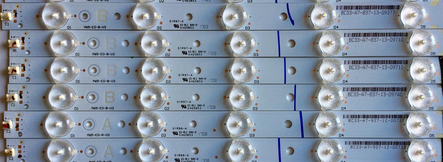 KIT DE LED PARA TV / ECH-B23-3-S6 / 0981010B8712 / 0981010B8713 / BC33-A7-837-13 / BC33-A7-937-12 / M65-E0-B-V3 / 01R97-A / A7-937-12 / A7-837-13 / MODELO 65'' - Imagen 3