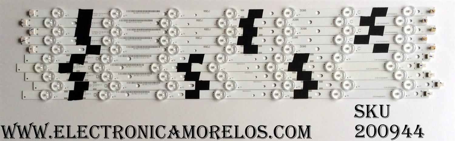 KIT DE LED PARA TV / VIZIO IC-BVZAA55D697A/IC-BVZAA55D697B / IC-BVZAA55D697A / IC-BVZAA55D697B / BDA-RBDJ-2-8 / MODELO 55D-0 LAUATYBS / PANEL T550HV08.5	