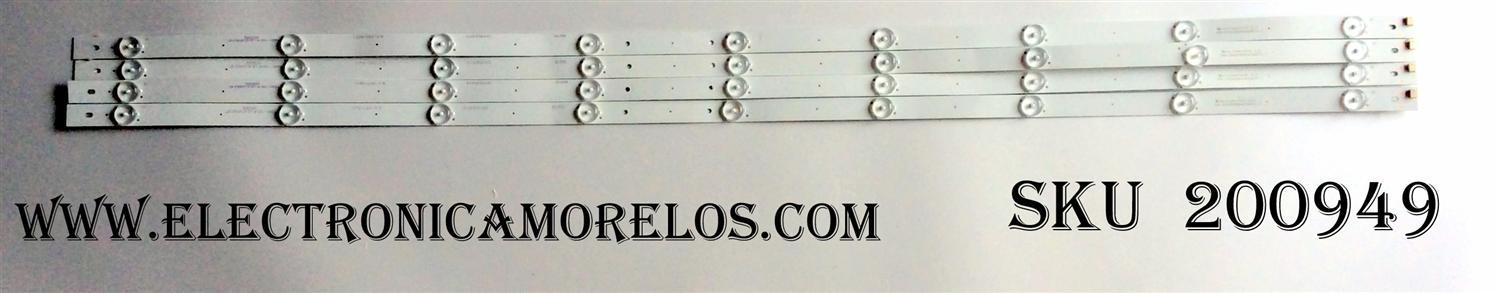 KIT DE LED'S PARA TV RCA / ELEMENT (4 PIEZAS) / NUMERO DE PARTE CRH-Z503030090463UREV1.1 / 50F6100 / LB-C500U17-E68-A-G01-XRD1 / B171128A2C / E348124 / PANEL C500U17-E61-A / DISPLAY T500QVN03.7 / MODELOS LED50E45RH 6901-LE50E45-A1 / E4SW5017RKU
