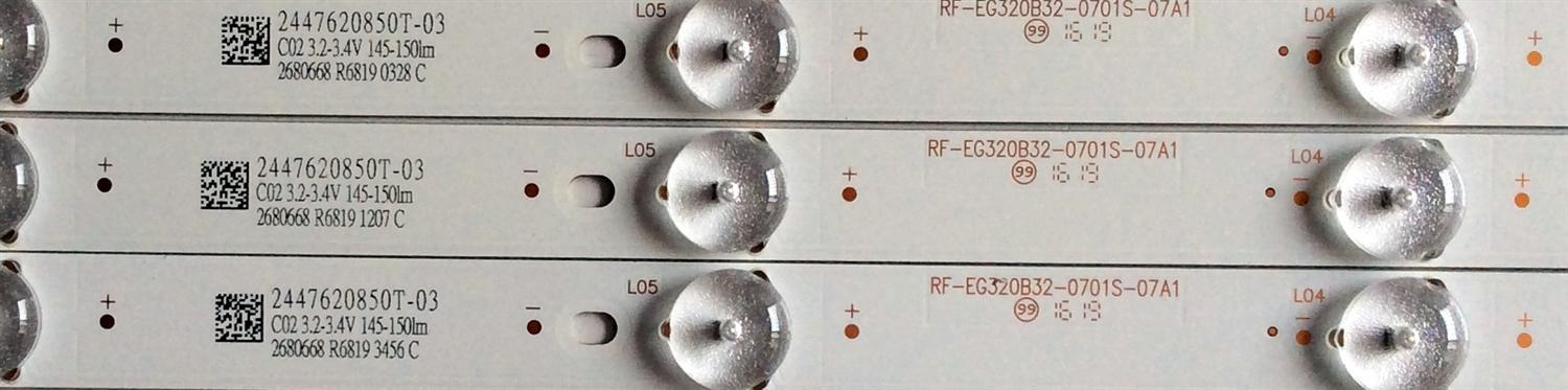 KIT DE LED´S PARA TV (3 PIEZAS) / ELEMENT RF-EG320B32-0701S-07A1 / 2447620850T-03 / PANEL BOEI320WX1-01 / HV320WHB-N81 / MODELO ELEFW328 LE-32GJL4-B3 - Imagen 2