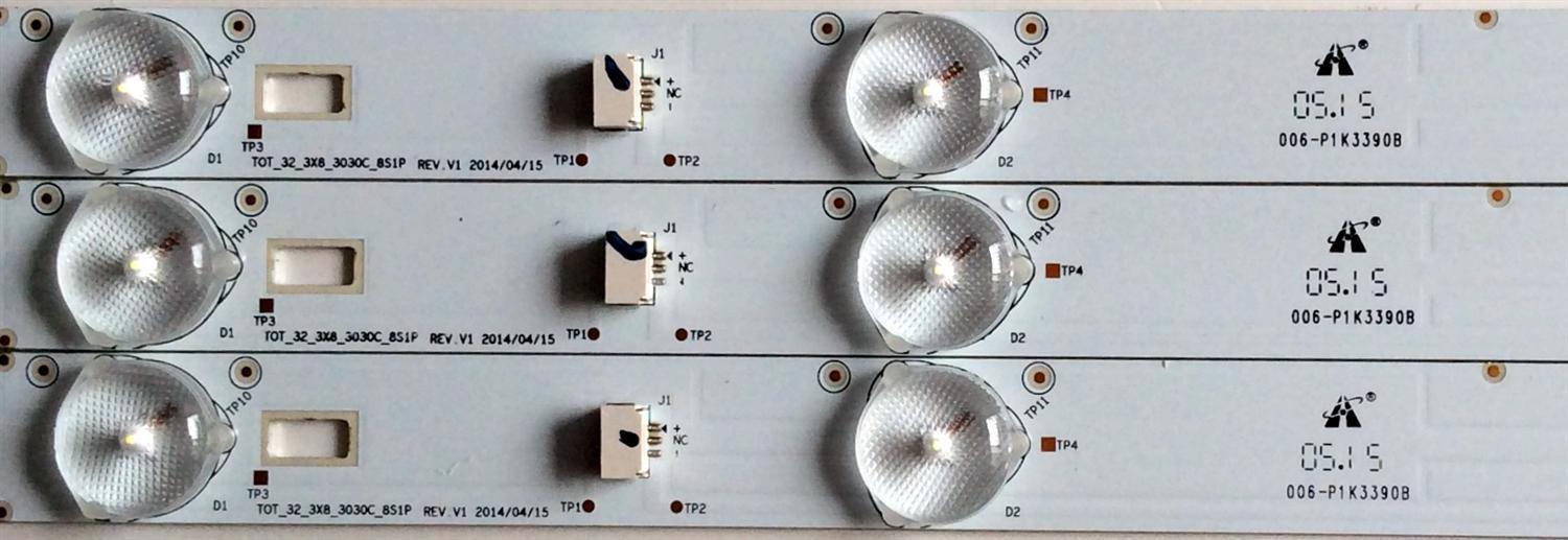 KIT DE LED PARA TV / 4C-LB320T-YHO / 006-P1K3390B / 4C-LB320T-YH0 / TOT_32_3X8_3030C_8S1P / PANEL T8-32B2800-LPM31	 - Imagen 2