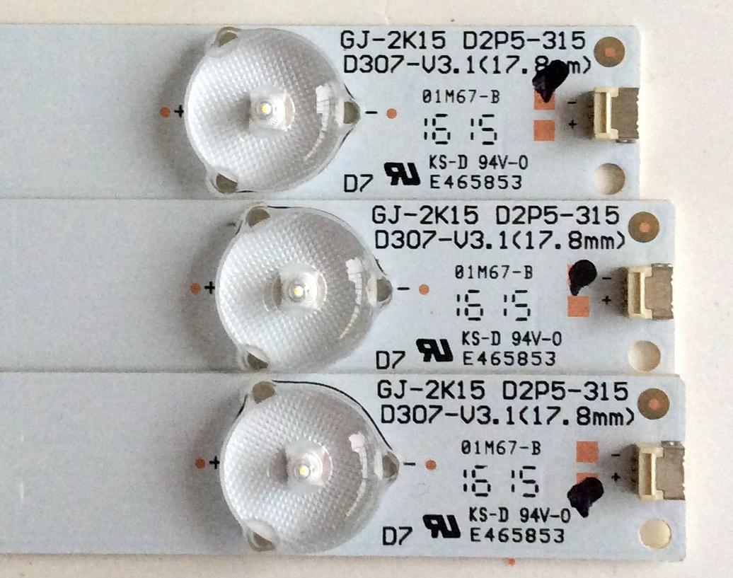 KIT DE LED`S PARA TV  (3 PIEZAS) / TOSHIBA GJ-2K15 D2P5-315 D307-V3.1 / 11800827-A0 / PANEL C320LD-GH61 REV:01 / MODELO 32L221U - Imagen 3