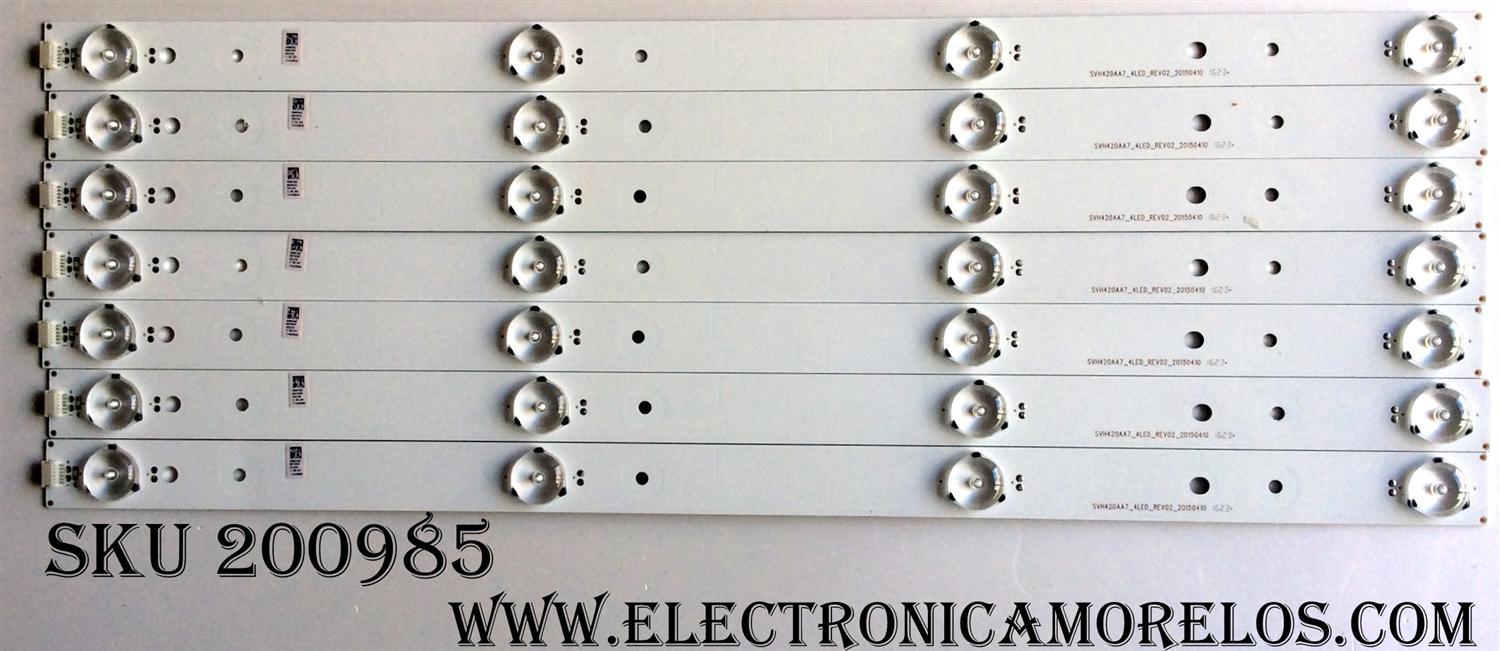 KIT DE LED´S PARA TV (7 PIEZAS) / SHARP 1142939 / 20150410 / SVH420AA7_4LED_REV02_20150410 / PANEL´S HD426DU-B51(010) / HD426DF-B51(010) / MODELO LC-43N6100U