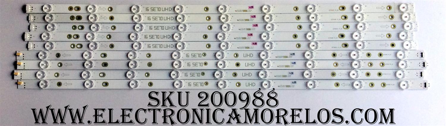 KIT DE LEDS PARA TV VIZIO ORIGINAL 12 PIEZAS / NUMERO DE PARTE SSC-F65Q63030T120518V-REV1.0 / 70401-01482 /  SVB650AR6 / SSC-F65Q63030T120518V / 154M0332D2205210010D / PANEL BOEI650WQ1 / DISPLAY HV650QUB-F70 REV.2.0 / MODELO V655M-K04 / V655M-K04 LBSFM9LY