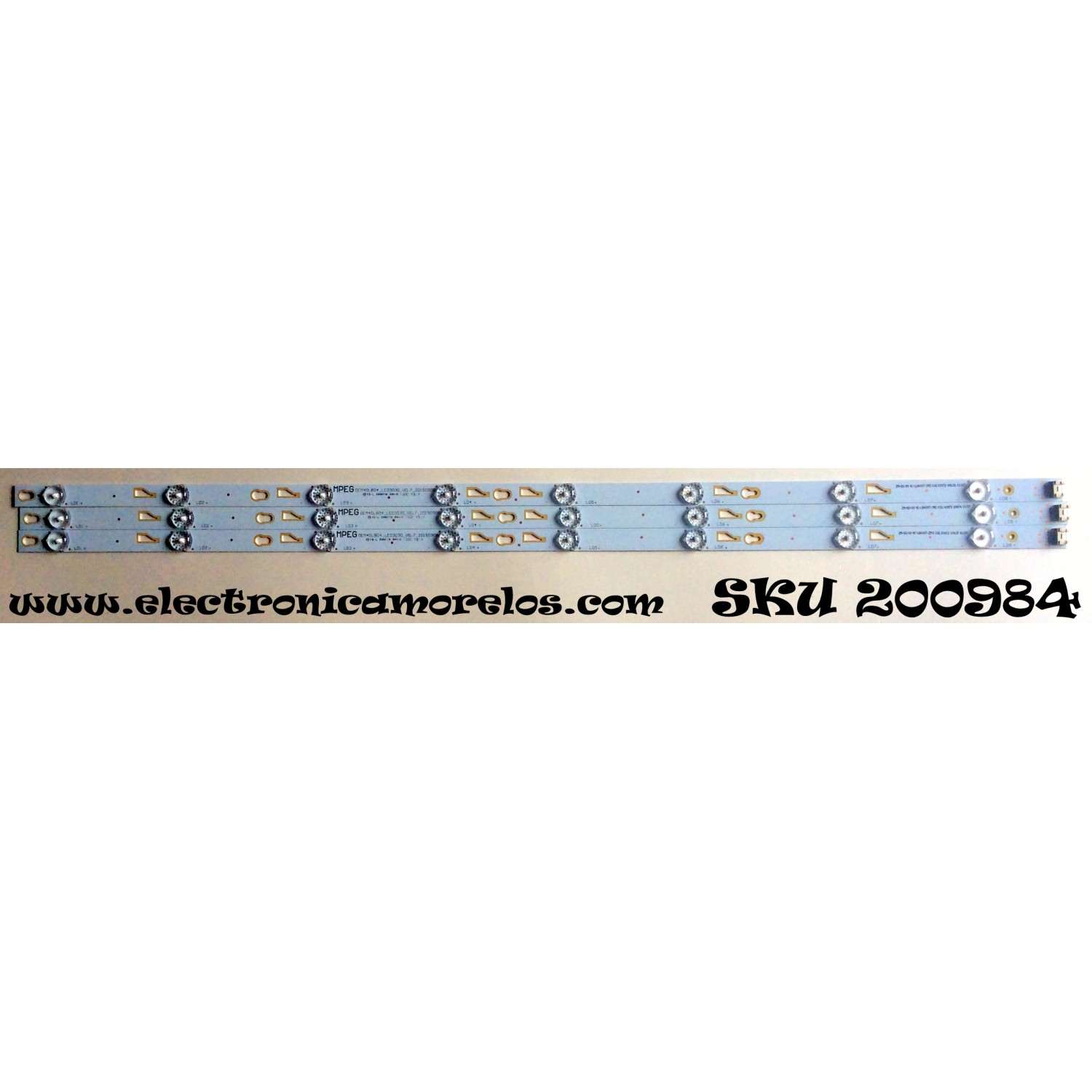 KIT DE LED`S PARA TV (3 PIEZAS)  / TCL OEM40LB04_LED3030 / ZM-GS-V1-02 4C-LB400T-ZM3 64P K0073 03517 04202 / ZM-GS-09 / 4C-LB400T-ZM3 / 61G K0072 / MODELO 40FS3800 / PANEL LVF400SS0T E6	