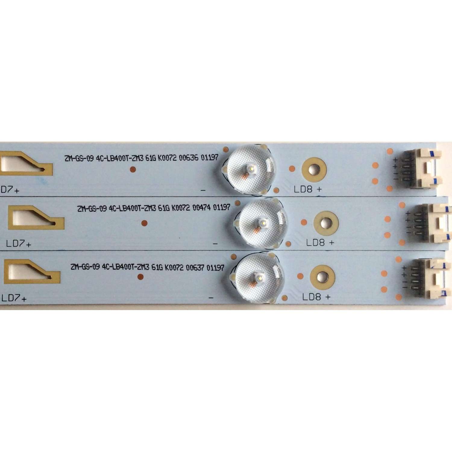 KIT DE LED`S PARA TV (3 PIEZAS)  / TCL OEM40LB04_LED3030 / ZM-GS-V1-02 4C-LB400T-ZM3 64P K0073 03517 04202 / ZM-GS-09 / 4C-LB400T-ZM3 / 61G K0072 / MODELO 40FS3800 / PANEL LVF400SS0T E6	 - Imagen 3