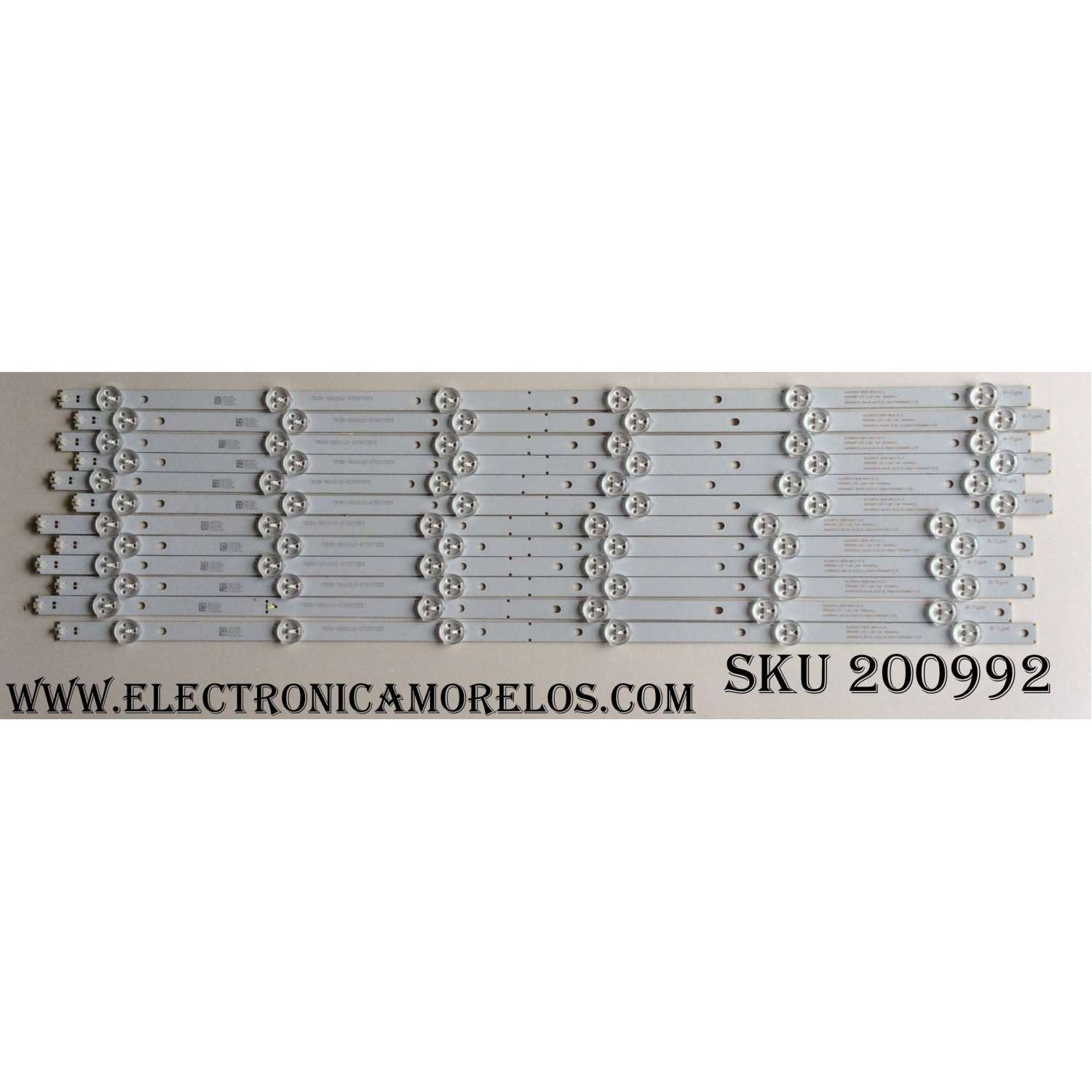 KIT DE LED'S PARA TV TOSHIBA (12 PIEZAS) / NUMERO DE PARTE DLED5572-2835-6 / K550WDR / SVK550AJ3_REV02_6LED_B_150617 / 7838-581012-07207223 / PANEL K550WDR-HE350 / MODELO 55L310U