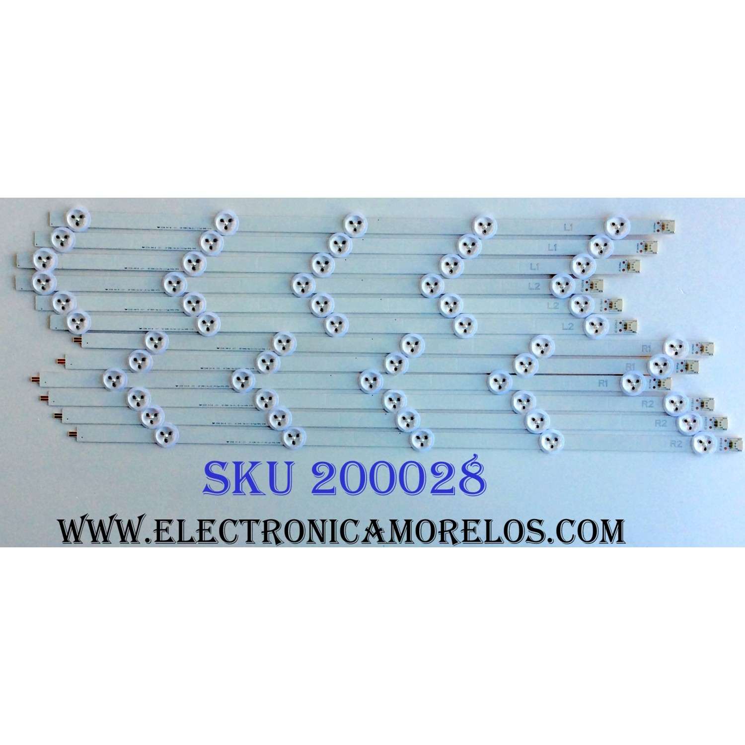KIT DE LED´S PARA TV  TOSHIBA (12 PIEZAS) / NUMERO DE PARTE 6916L-1241A / 6916L-1272A / 6916L-1273A / 6916L-1276A / PANEL LC500DUE (SF)(R1) / MODELOS 50L4300UB / 50L1350UB