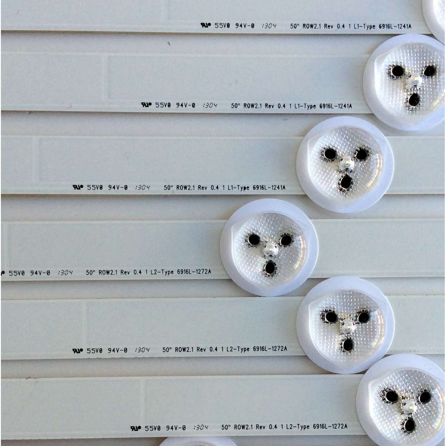KIT DE LED´S PARA TV  TOSHIBA (12 PIEZAS) / NUMERO DE PARTE 6916L-1241A / 6916L-1272A / 6916L-1273A / 6916L-1276A / PANEL LC500DUE (SF)(R1) / MODELOS 50L4300UB / 50L1350UB - Imagen 5