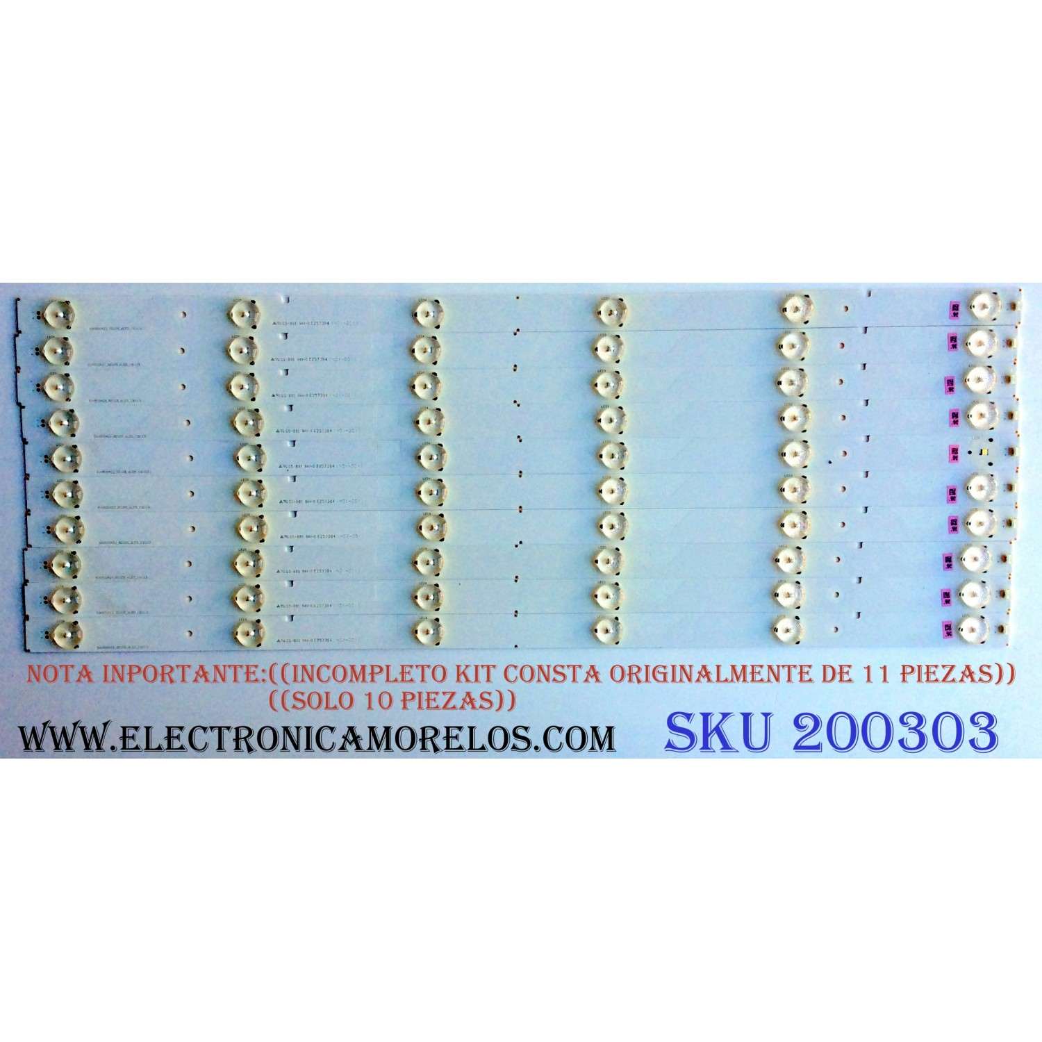 KIT DE LEDS ORIGINAL PARA TV SAMSUNG 6 PIEZAS / NUMERO DE PARTE 58289A / 58291A / SVC650AX3 / DU7K_SVC650AX3_R TYPE / DU7K_SVC650AX3_L TYPE / PANEL CY-BD065HGSV2H / JR645R / MODELOS UN65DU / TU65DU / KU65UD / LH65B / UA65DU / MAS MODELOS EN DESCRIPCIÓN