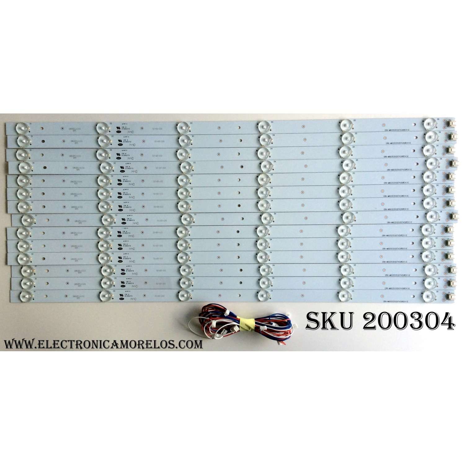 KIT DE LED`S PARA TV (14 PIEZAS) / ELEMENT 910-600-1008 / CRH-M603535120743UREV1.1C / CRH-M603535120743U REV1.1C / CRH-M603535120743U / E169373 / PANEL JE600D3HE67 / MODELOS ELEFW605 / ELEFW606 / LC-60LE644U