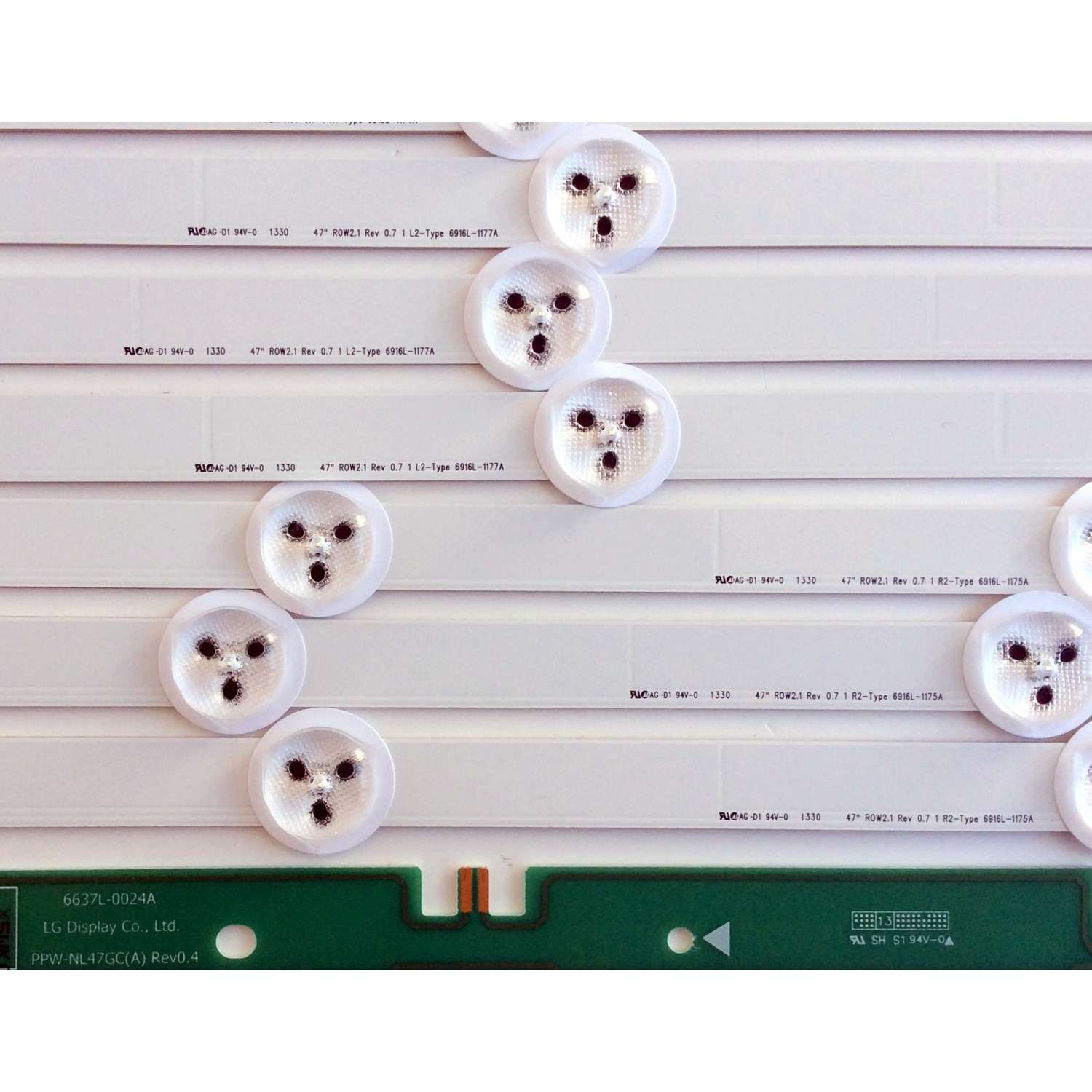 KIT DE LED´S PARA TV (12 PIEZAS) LG 6916L-1174A / 0024A-1177A / PANEL´S LC470DUE (SF)(R1) / LC470DUG (JF)(R1) / MODELOS 47LM8600-UC / 47LN5400-UA / 47LN5400 / 47LN5200-UA / 47LN5790-UI / 47LN541C-UA / 47LN5200-UB / E470I-A0 / E470I-A0 / 47LN5700 - Imagen 2