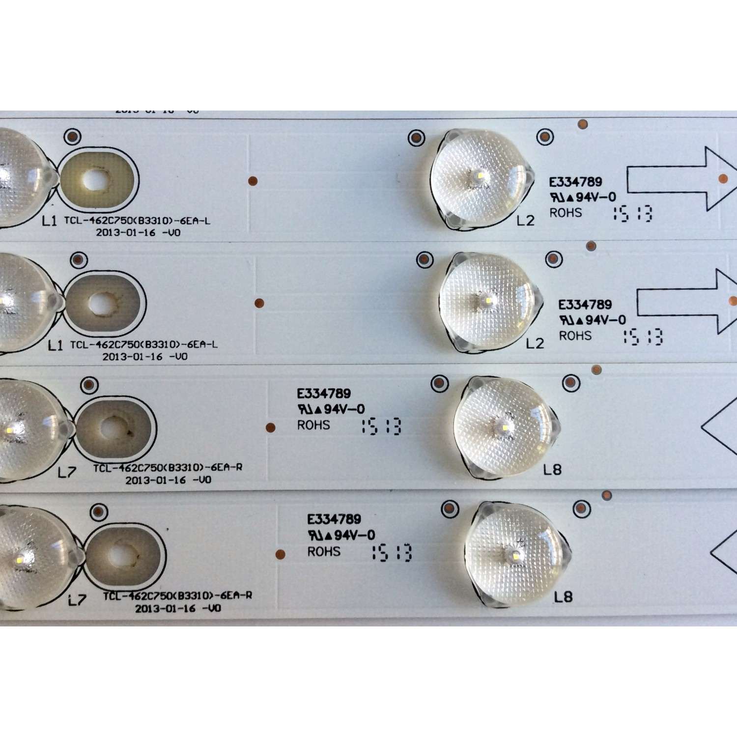 KIT DE LED´S PARA TV (8 PIEZAS) / SANYO TCL-462C750(B3310)-6EA-L / TCL-462C750(B3310)-6EA-R / E334789 / PG7XNZ / 006-P2K1972A / 4C-LB420T-YHASY / 4C-LB420T-YHBSY / TCL-462C750 / PANEL LVF420LGDX E2 V1 / MODELOS DP42D23 / DP42D24 / FW42D25T / PH42B25DG - Imagen 5