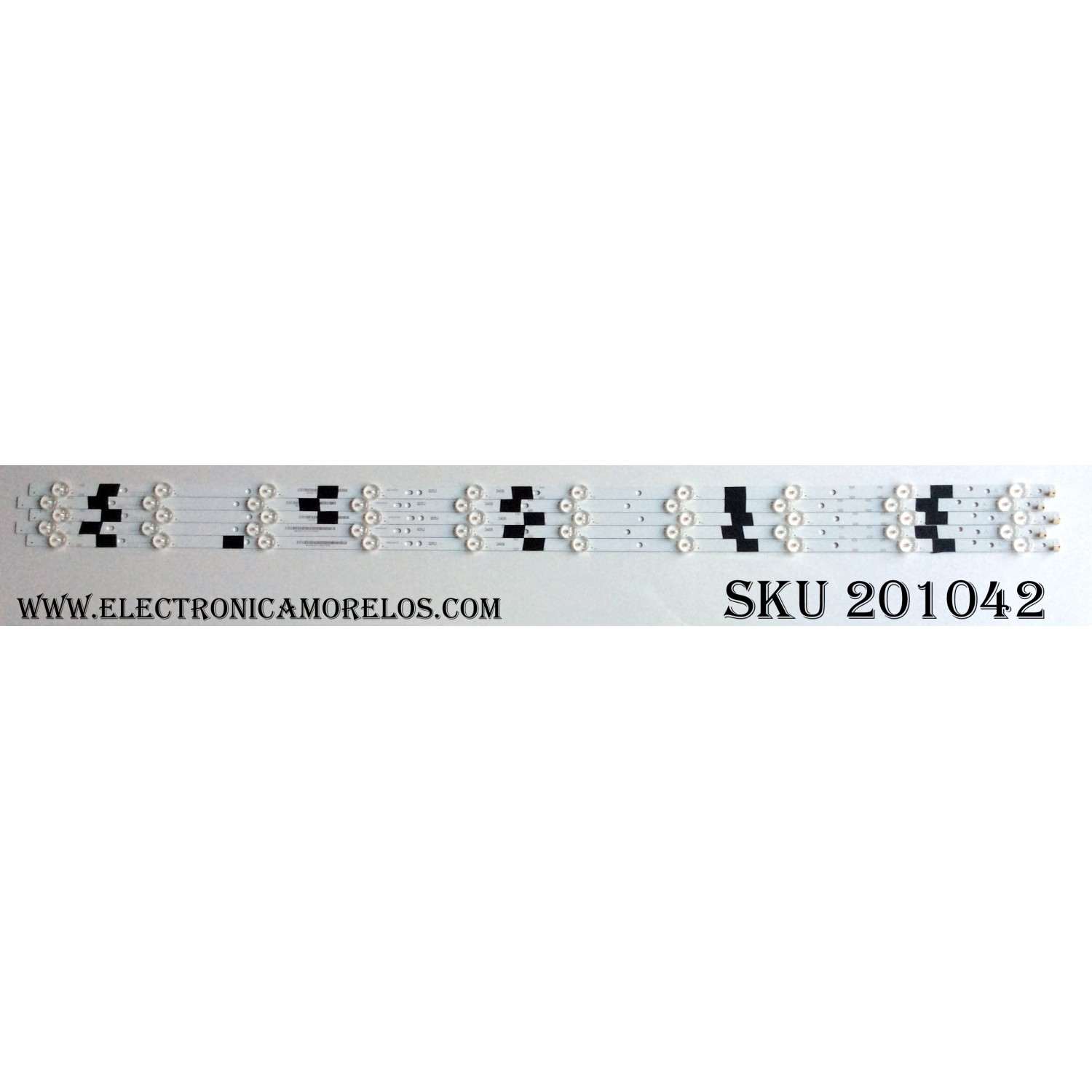 KIT DE LED´S PARA TV (3 PIEZAS) / (ILUMINACION AZUL) INSIGNIA SVA390A20 / SVA390A20_Rev03_6LED_160121 / JP-1  94V-0  E306084 / PANEL T390XVN01.0 / MODELO NS-39D310NA17
