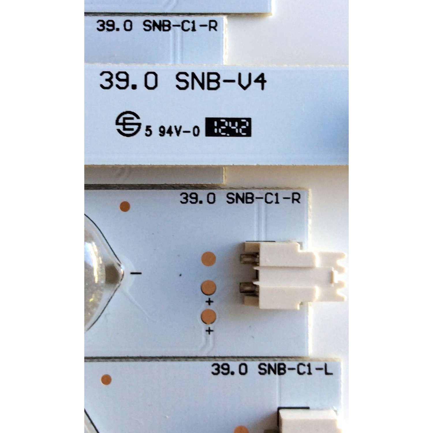 KIT DE LED'S PARA TV VIZIO (12 PIEZAS) NUMERO DE PARTE 39.0 SNB-C1 / 39.0 SNB-C1-R / 39.0 SNB-C1-L / 39.0 SNB-V4 / PANEL TPT390J1-HVN01 / MODELO E390-A1 - Imagen 2