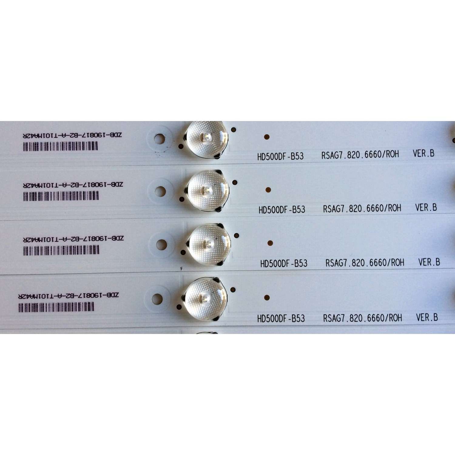 KIT DE LED´S PARA TV (11 PIEZAS) / HISENSE HD500DF-B53 / RSAG7.820.6660/ROH VER:B / ZDB-190817-B2-A-T101MA42R / CQC13134095636 / PANEL´S HD500DF-B54(020)\B1\T1\S25\GM\ROH / HD500DF-B54(020)\B1\T1\S35\GM\ROH 211743 / MODELO 50H5C / 50H4C - Imagen 3
