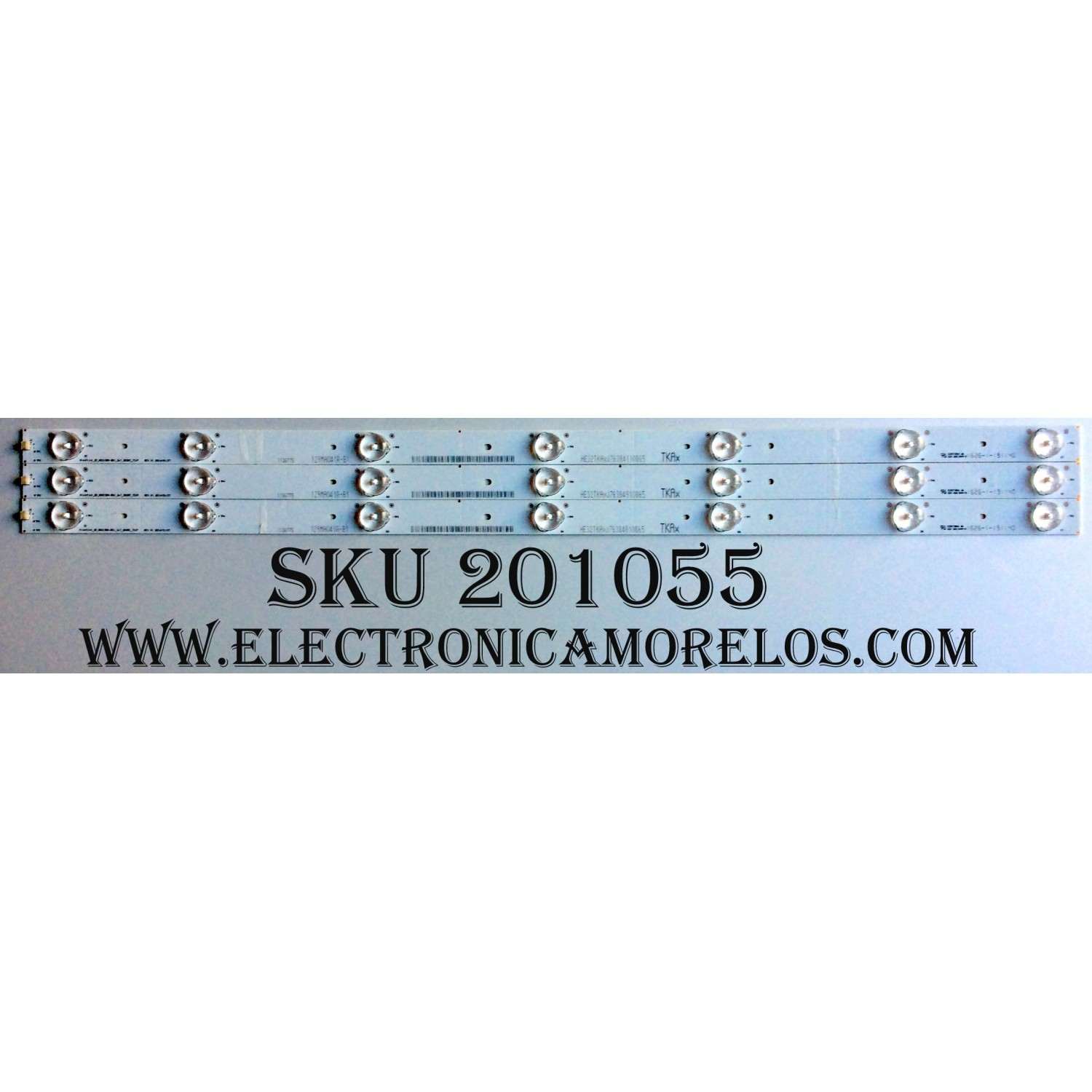 KIT DE LED´S PARA TV (3 PIEZAS) / HISENSE 1136775 / 129MA041R-B1 / Hisense_32_HD315DH-B51_3x7_3030C_7S1P / HE32TKAxJ7638 / PANEL HD315DH-B12(010)\XP\S2\GM\ROH / MODELO 32H4C / 32H58B2