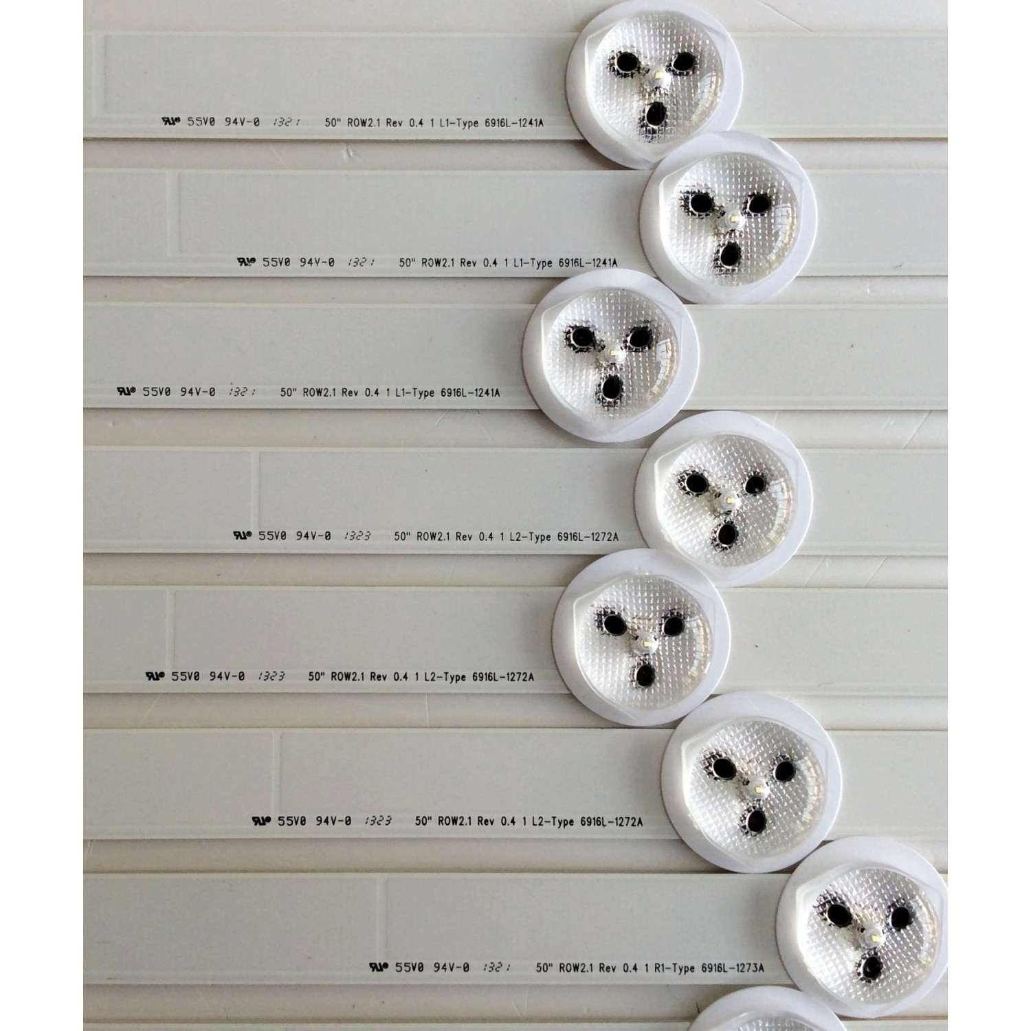 KIT DE LED´S PARA TV (12 PIEZAS) / VIZIO 6916L-1273A/1276A/1272A/1241A / 6916L-1273A /  6916L-1276A / 50" ROW2.1 REV0.4 1 L2-TYPE 6916L-1272A / 55V0 94V-0 50" ROW2.1 REV0.4 1 L1-TYPE 6916L-1241A / PANEL LC500DUG(JF)(U1) / MODELO E500D-A0 - Imagen 5