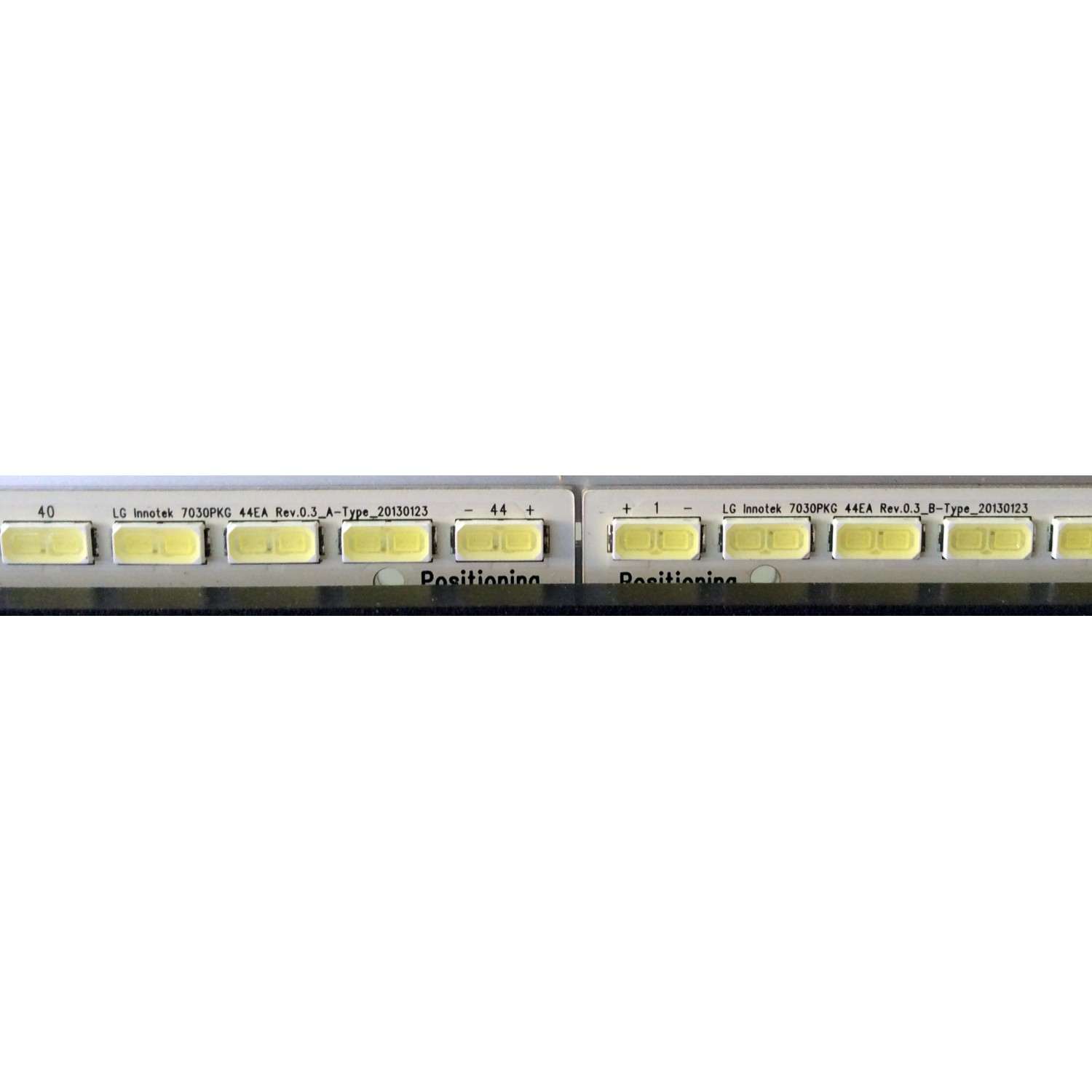 KIT DE LED´S PARA TV (2 PIEZAS) / VIZIO 7030PKG 44EA REV.0.3_A-Type_20130123 / LG Innotek 7030PKG 44EA REV.0.3_B-Type_20130123 / PANEL JE600D3LC4N / MODELOS M601D-A3R / M601D-A3 LFTROWAP - Imagen 3