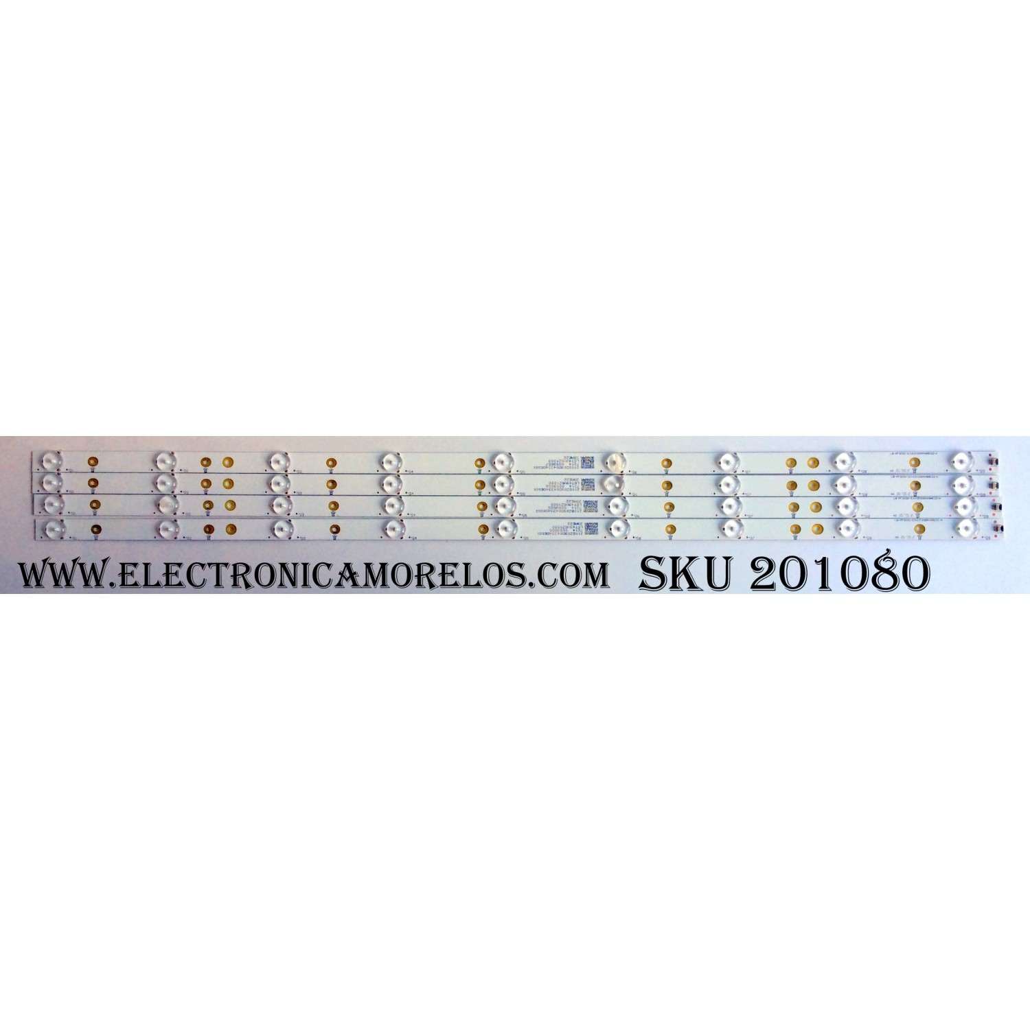 KIT DE LED´S PARA TV (4 PIEZAS) / VIZIO 39AE22 / LB-PF3030-GJVIZIO394X9AE22-H / 210BZ09D04334DE00X / 7214  0059556 / L6T49V6Z1000 / PANEL´S TPT390J1-HVN04.U REV:S002A / T390HVN04.0 / MODELO D39F-E1 LTTWBLKT 