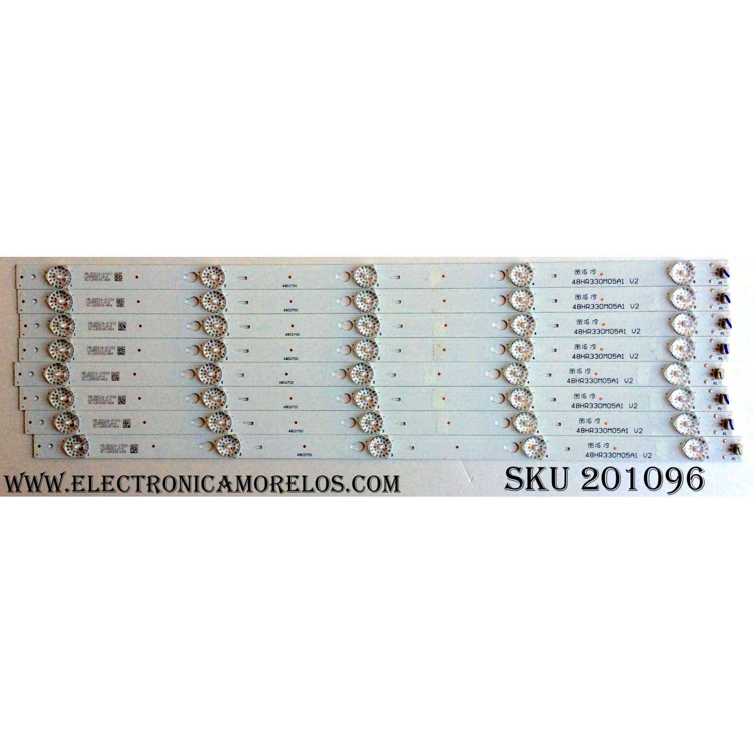 KIT DE LED´S PARA TV (8 PIEZAS) / TCL 4C-LB4805-HQ4 / 48HR330M05A1 V2 / 48D2700 / LD2RA2U1-D-K / PANEL´S LVF480CS0T E29 / LVF480CS0T E22 / MODELOS 48FS3750 / 48FS3750TAA