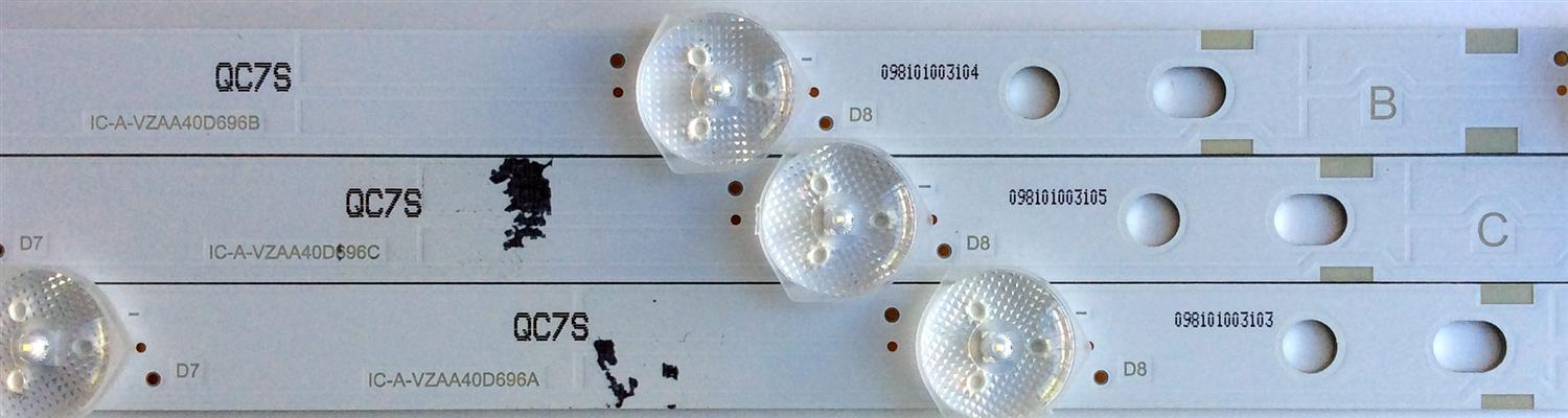 KIT DE LED PARA TV (3 PIEZAS) / VIZIO IC-A-VZAA40D696 / IC-A-VZAA40D696A / IC-A-VZAA40D696B / IC-A-VZAA40D696C / 098101003103 / 098101003104 / 098101003105 /MODELO E40-D0 / D40-D0 LAUSTXBS	 - Imagen 2