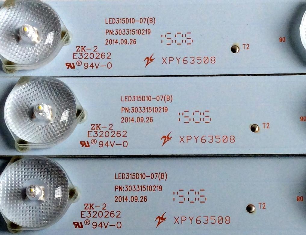 KIT DE LDES ORIGINAL PARA TV QUASAR 3 PIEZAS / NUMERO DE PARTE LED315D10-07(B) / 30331510219 / 2010005535 / 150303G2 / XPY63508 / PANEL LSC320AN02 / MODELO SQ3203M - Imagen 2