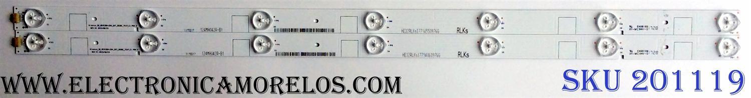 KIT DE LED`S PARA TV (2 PIEZAS) / SHARP HE32RLKS17714550976G / 124MA042R-B1 / HD315DH-E84 / 1175517 / PANEL HD315K2H81-B1 / MODELO LC-32LB591U