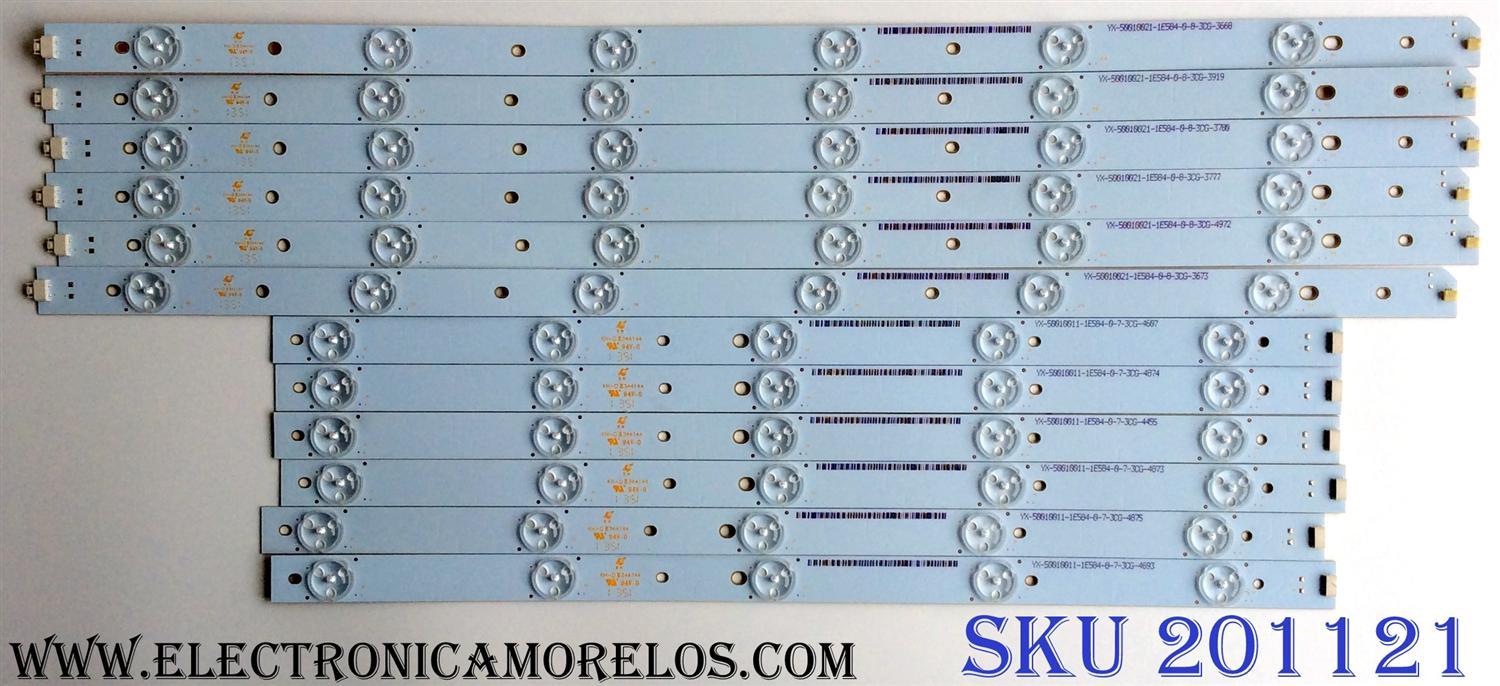 KIT DE LED`S PARA TV (12 PIEZAS) / CHANGHONG YX-50010011-1E584-0-7-3CG / YX-50010021-1E584-0-8-3CG / KH-DE344144 / PANEL  C500F13-E2-L / MODELO LED50YC200UA