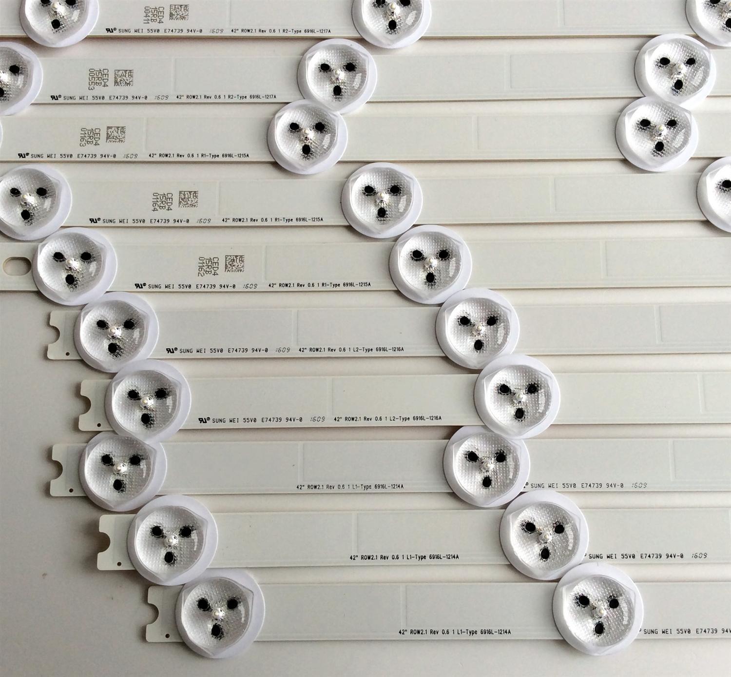 KIT DE LED`S PARA TV (10 PIEZAS) / RCA 6916L-1214A / 6916L-1215A / 6916L-1216A / 6916L-1217A / PANEL  LC420DUJ-SGE1 / MODELO J42HE841-SGE1 - Imagen 5