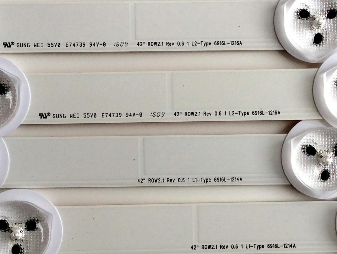KIT DE LED`S PARA TV (10 PIEZAS) / RCA 6916L-1214A / 6916L-1215A / 6916L-1216A / 6916L-1217A / PANEL  LC420DUJ-SGE1 / MODELO J42HE841-SGE1 - Imagen 4