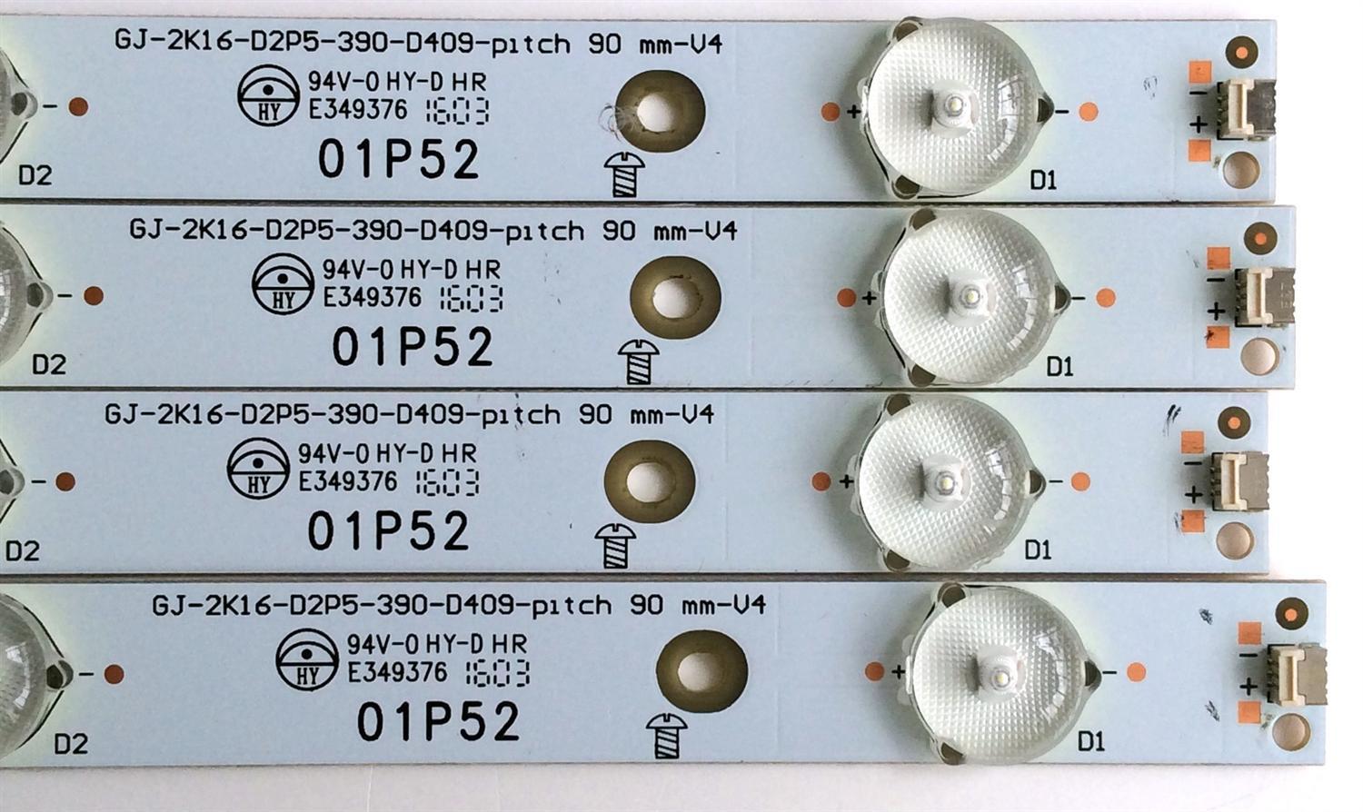 KIT DE LED`S PARA TV (4 PIEZAS) / INSIGNIA 210BZ09D043535E00D / EGLBC672F600 / GJ-2K16-D2P5-390-D409-pitch / E349376 / PANEL  TPT390J1-HVN04 REV:S001C / MODELO NS-39DR510NA17 - Imagen 3