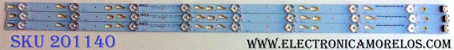 KIT DE LED`S PARA TV (3 PIEZAS) / TCL 4C-LB400T-ZM3 / M40LB04_LE3030_V0.7_20150908 / ZM-GS-09 / 61R K0067 00380 01283 / PANEL LVF400SS0T E9 V1 / MODELO 40FD2700	