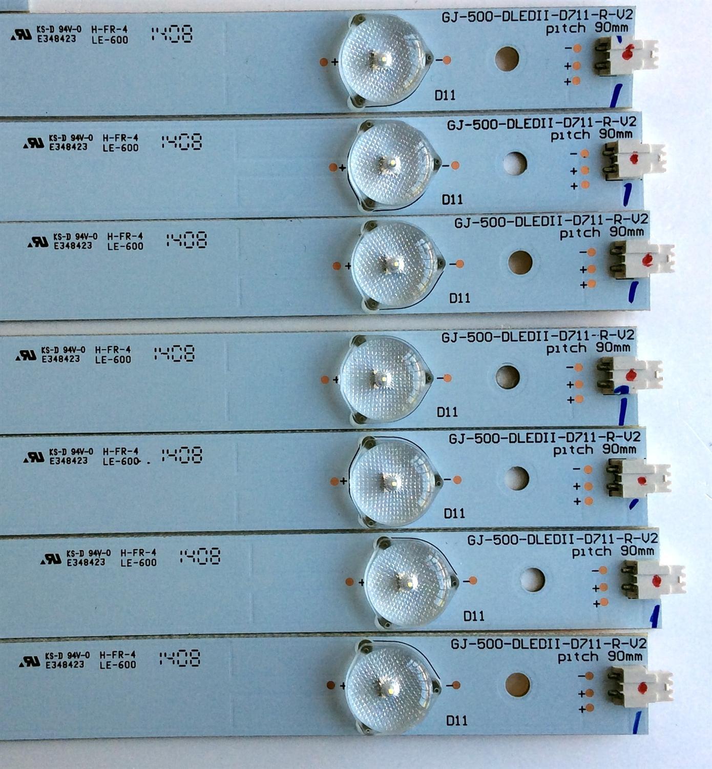 KIT DE LED´S PARA TV (14 PIEZAS) / SHARP GJ-500-DLEDII-D711-L-V2 / GJ-500-DLEDII-D711-R-V2 / LE-600 / E348423 / PANEL´S TPT500J1-HVN04 REV:S16SM / TPT500J1-HVN04 REV:S17TE / MODELOS LC-50LE541U / LC-50LE542U	 - Imagen 3