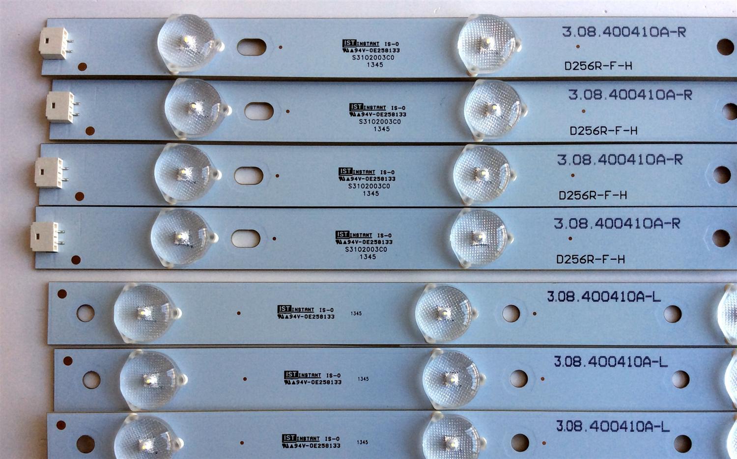 KIT DE LED´S PARA TV (8 PIEZAS) / WESTINGHOUSE D256R-F-H / 3.08.400410A-R / 3.08.400410A-L / PHH-B23-F5 / PANEL CN40HC476 / LSC400HM06-S03 / MODELO DWM40F1G1 TW-75701-S040S - Imagen 2