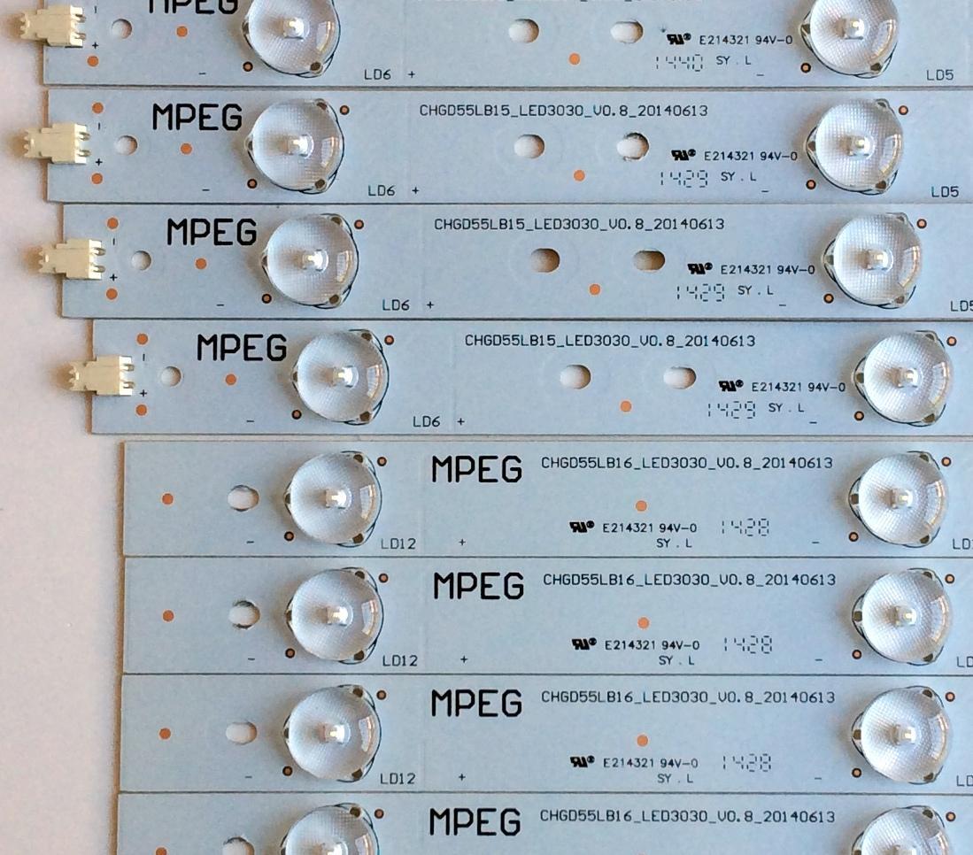 KIT DE LED´S PARA TV (14 PIEZAS) / HITACHI CHGD55LB15 / CHGD55LB16 / CHGD55LB15_LED3030_V0.8_20140613 / CHGD55LB16_LED3030_V0.8_20140613 / 850100640 / 850100642 / MODELO LE55G508 - Imagen 3