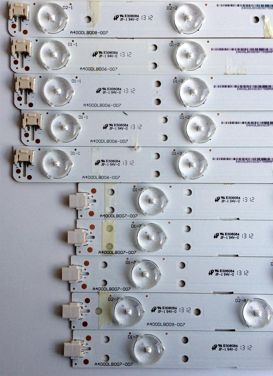 KIT DE LED´S PARA TV (10 PIEZAS) / SHARP A400DLB006-007 / A400DLB007-007 / T78SBM8P40 / T78SBM8P4O / PANEL S400DH3-1 / 76040T200-600-G / MODELO LC-40LE550U - Imagen 4