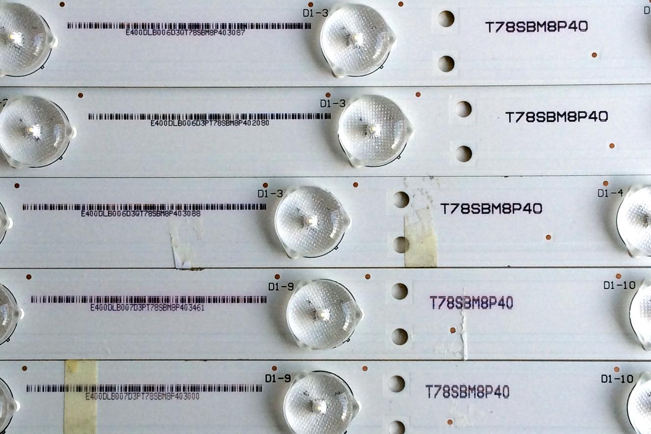 KIT DE LED´S PARA TV (10 PIEZAS) / SHARP A400DLB006-007 / A400DLB007-007 / T78SBM8P40 / T78SBM8P4O / PANEL S400DH3-1 / 76040T200-600-G / MODELO LC-40LE550U - Imagen 3