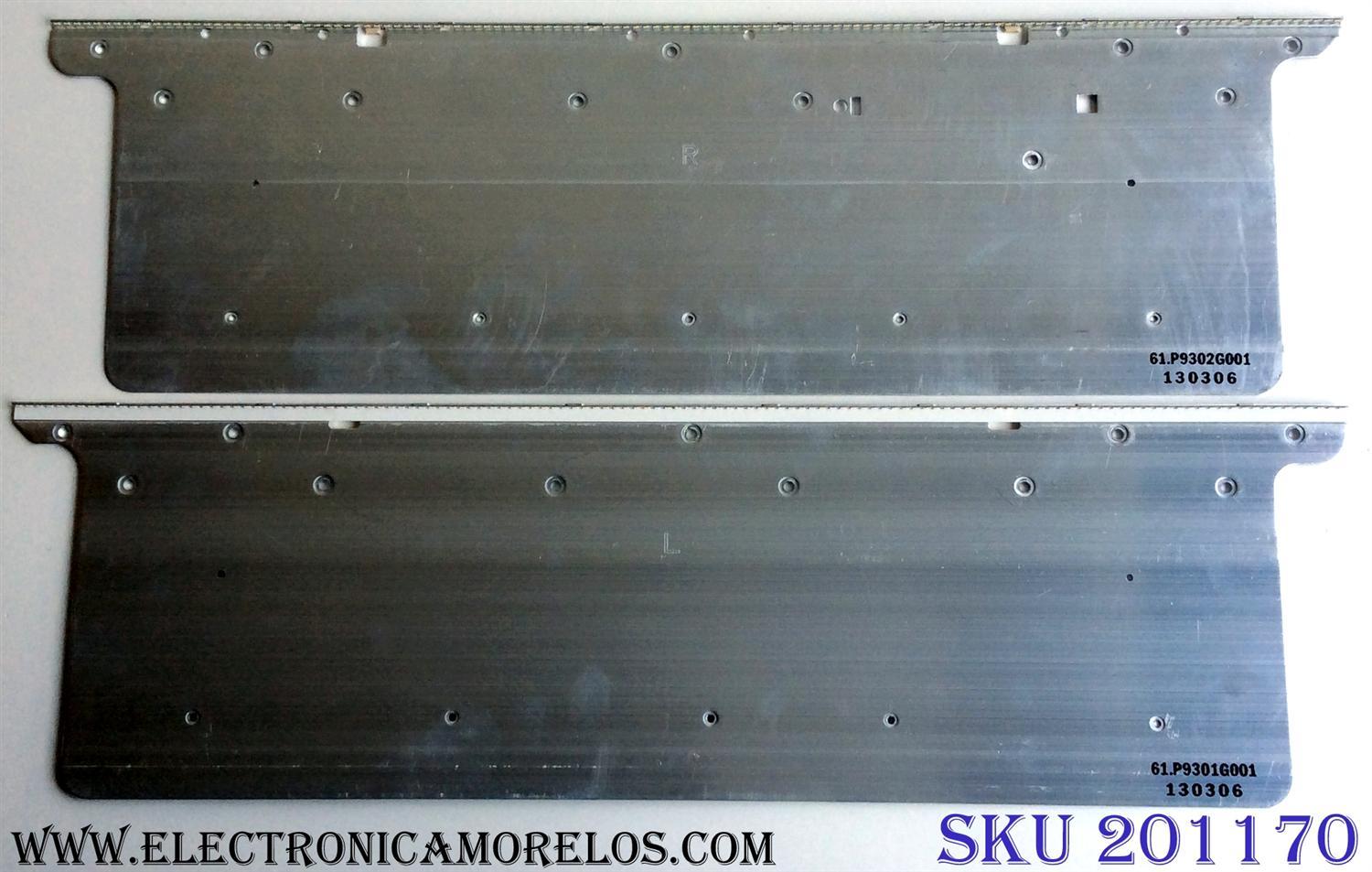 KIT DE LED´S PARA TV (2 PIEZAS) / PANASONIC PAV5521 / 00.P9301GA01 Rev.A 20130220 / 61.P9302G001 / 130306 / PANEL YLV5523N / MODELO TC-L55WT60