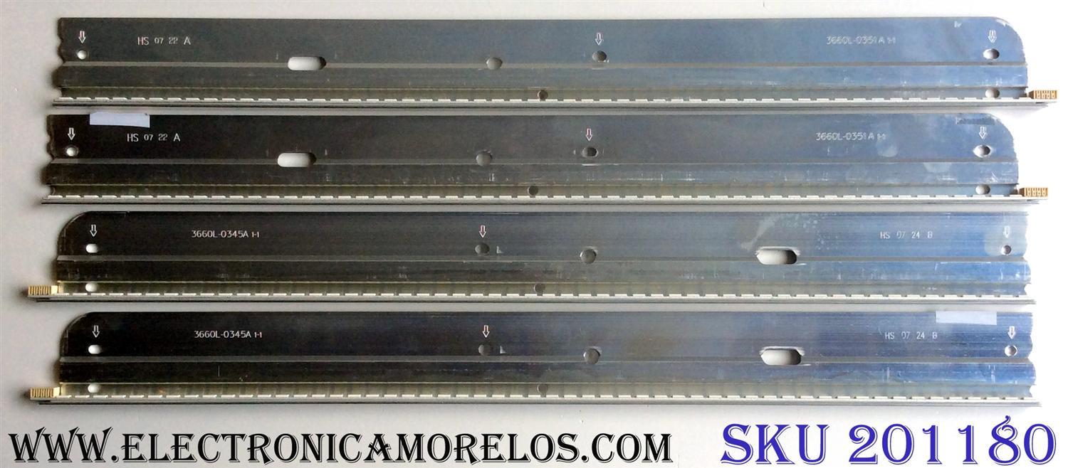 KIT DE LED´S PARA TV (4 PIEZAS) / VIZIO 3660L-0351A 1-1 / 3660L-0345A 1-1 / AG1027 / LG Innotek 37 inch Rev 0.6 54EA TYPE-A / LG Innotek 37 inch Rev 0.6 54EA TYPE-B / PANEL LC370EUH (SC)(A1) / MODELO M370VT LTLPHOAL
